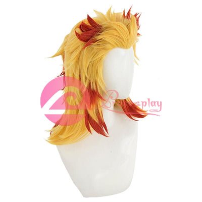 Demon Slayer Kimetsu No Yaiba Rengoku Kyoujurou Cosplay Wigs Ponytail Red And Yellow Mp005672