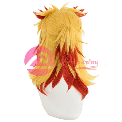 Demon Slayer Kimetsu No Yaiba Rengoku Kyoujurou Cosplay Wigs Ponytail Red And Yellow Mp005672