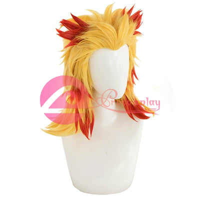 Demon Slayer Kimetsu No Yaiba Rengoku Kyoujurou Cosplay Wigs Ponytail Red And Yellow Mp005672