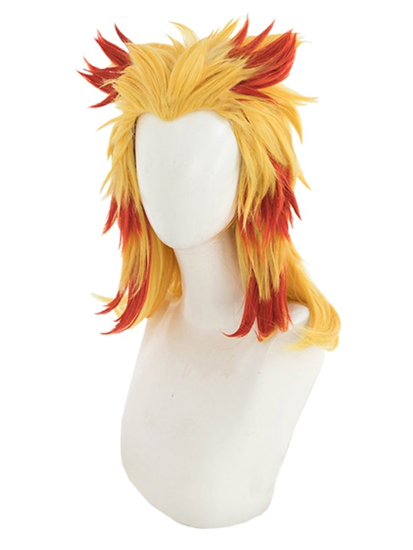 Demon Slayer Kimetsu No Yaiba Rengoku Kyoujurou Cosplay Wigs Ponytail Red And Yellow Mp005672