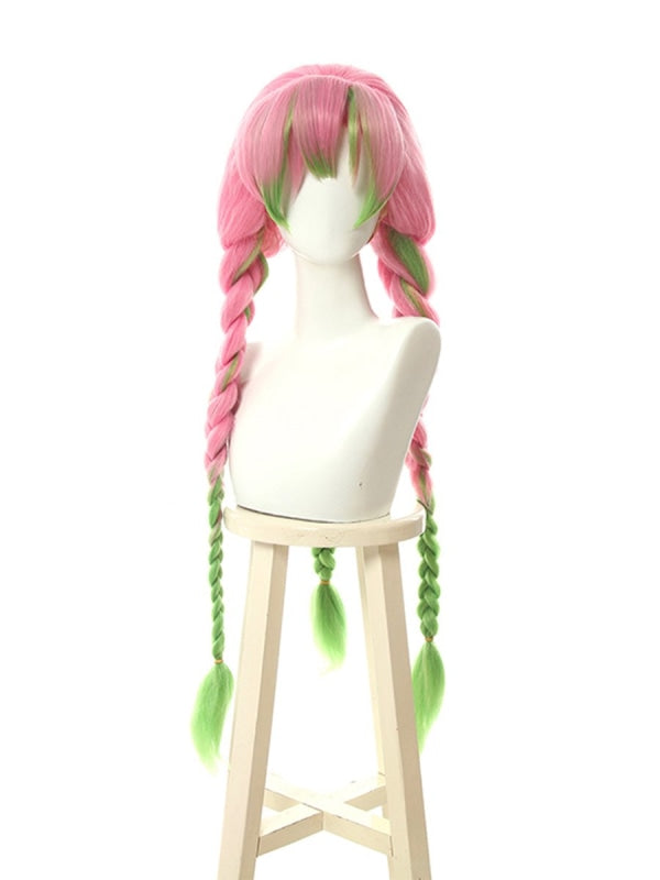Rolecos Anime Demon Slayer Cosplay Hair Kanroji Mitsuri Long Kimetsu No Yaiba Women Synthetic Pink