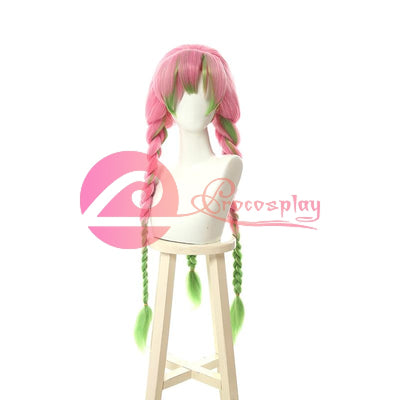 Rolecos Anime Demon Slayer Cosplay Hair Kanroji Mitsuri Long Kimetsu No Yaiba Women Synthetic Pink