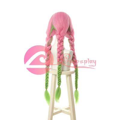 Rolecos Anime Demon Slayer Cosplay Hair Kanroji Mitsuri Long Kimetsu No Yaiba Women Synthetic Pink