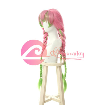 Rolecos Anime Demon Slayer Cosplay Hair Kanroji Mitsuri Long Kimetsu No Yaiba Women Synthetic Pink