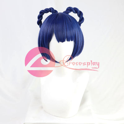 Genshin Impact Xiangling Braided Blue Cosplay Wig C00215 Cosplay