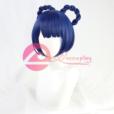 Genshin Impact Xiangling Braided Blue Cosplay Wig C00215 Cosplay
