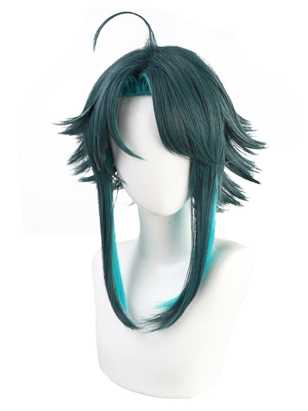 Game Genshin Impact Xiao Cosplay Wig Blue Short Hair C00144 Wigs