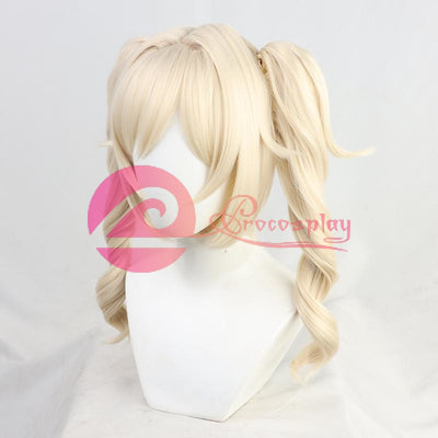 Game Genshin Impact Barbara Cosplay Wig Short Curly Light Golden Hair C00125 Wigs