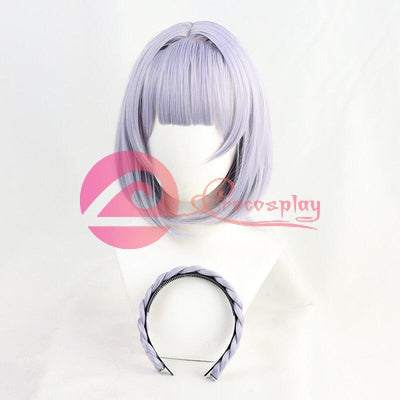 Genshin Impact Noelle Purple Short Braid Cosplay Wig Cosplay